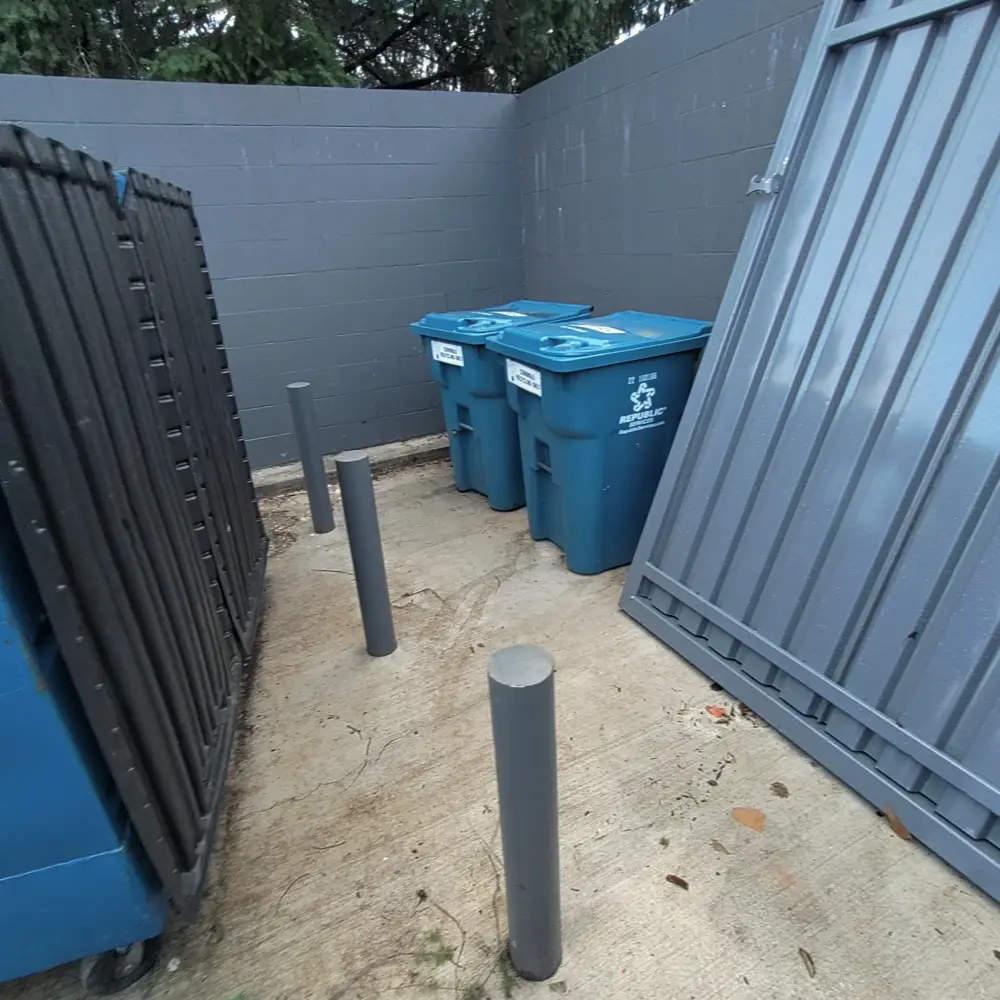 After: the same West Salem commercial enclosure cleaned out and organized