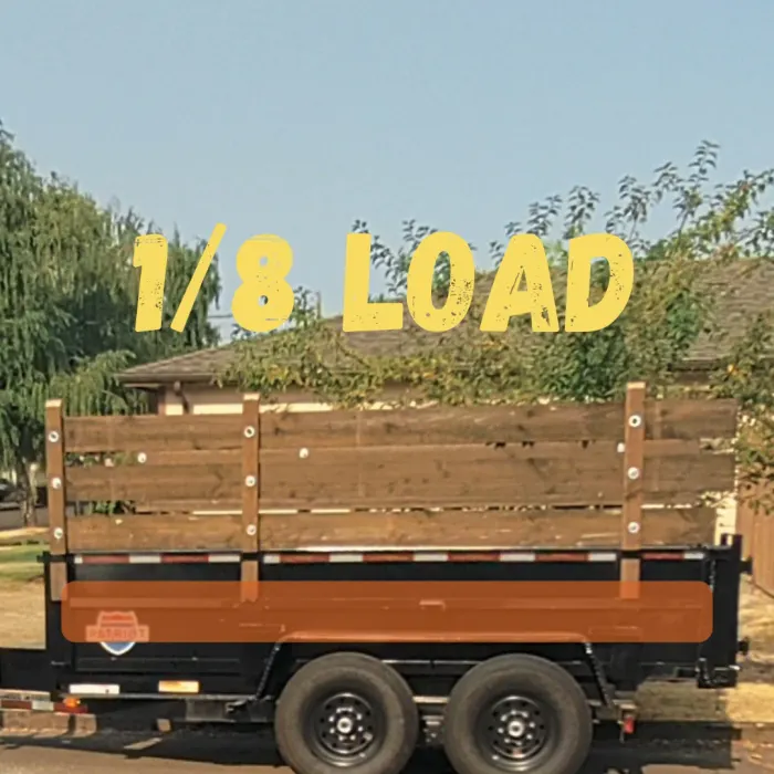 Ross Junk Removal dump trailer filled to a minimum load